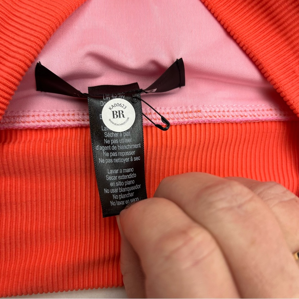 Beach Riot Emmy Colorblock Swim Bottom Womens Size Small Pink Orange Green NWOT - Picture 3 of 11